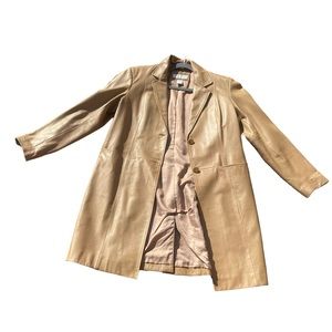 VINTAGE PRESTON AND YORK CARMEL LONG MEDIUM LEATHER JACKT/COAT